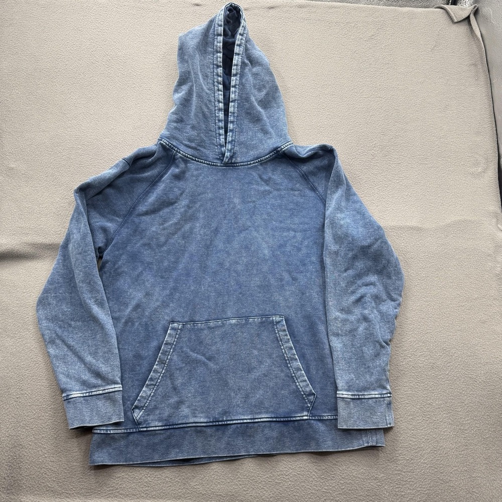 Fair Harbor Hoodie Mens XL Blue Organic Cotton Knit Pullover Kangaroo Pocket